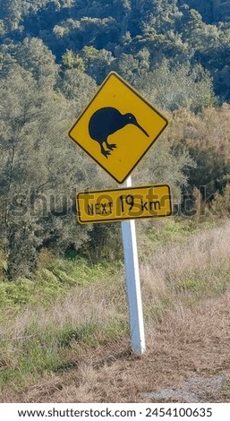 Kiwi Sign on the Road in New Zealand
