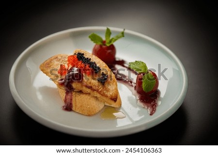 teppanyaki goose liver (foie gras), Japanese food.
