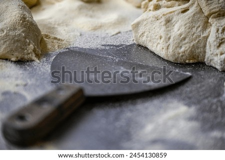 Isolated high resolution image close up of pizza preparation process- Israel