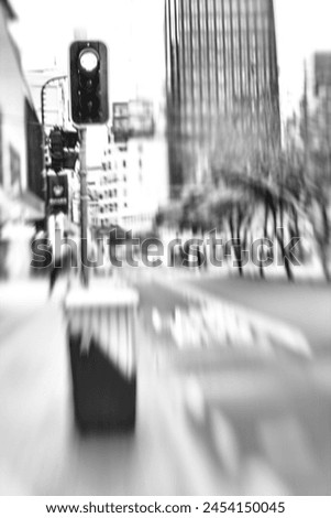 Illustration, city and drawing with sketch, blur and buildings with graphic design, black and white. Abstract, New York and artistic with travel, motion and art deco with skill, outdoor and talent