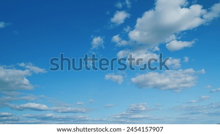 Natural Sky Beautiful Blue And White Texture Background. Clear Blue Sky And White Clouds.