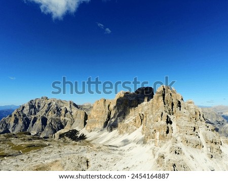Landscape of the Italian Dolomites taken by drone