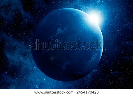 Exoplanet on a dark background. Elements of this image furnished by NASA. High quality photo