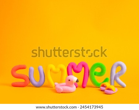 summer litters happy text on yellow background