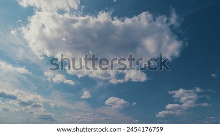 Blue Morning Sky With Pink Clouds. Dramatic Sunrise. Meteorology Heaven. Royalty-Free Stock Photo #2454176759