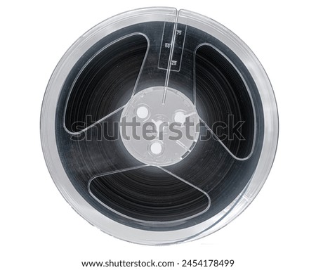 Vintage reel tape recorder close view Royalty-Free Stock Photo #2454178499
