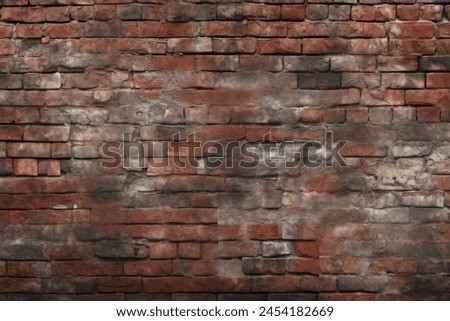 Processed collage of obsolete red brock masonry wall texture. Background for banner, backdrop or texture for 3D mapping
