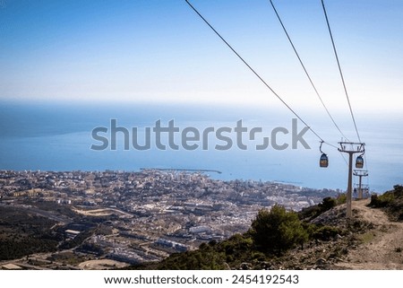 Image of cableway at Benalmadena, Andalusia, Spain Royalty-Free Stock Photo #2454192543