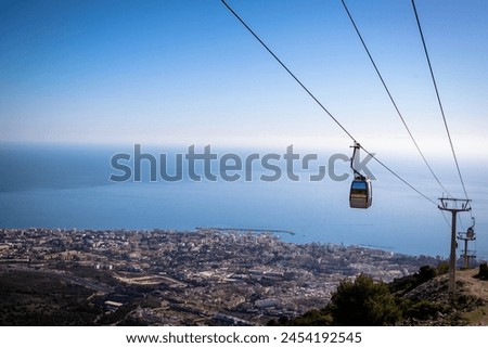 Image of cableway at Benalmadena, Andalusia, Spain Royalty-Free Stock Photo #2454192545