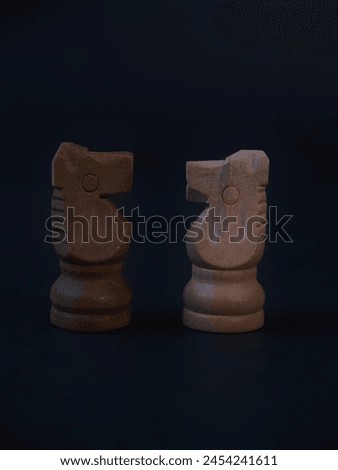 Chess horse on a black background