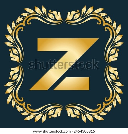 Luxury latter Z logo Vector with golden color . Luxury modern minimalist monogram letter Z logo