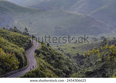 mountain road with beautiful views in south Bandung