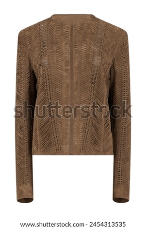 female  hd white background editor of fashion suit, male  jacket with leopard print seamless pattern, shirt, and brown coat , dress, sweater ,