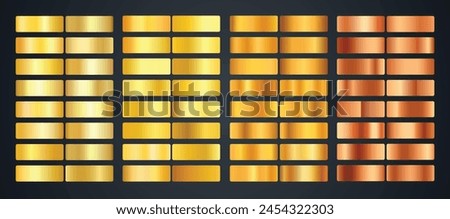 Gold rose gold and bronze chrome metallic gradients set