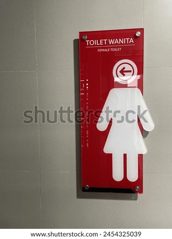 Indonesian  acrylic toilet sign Female