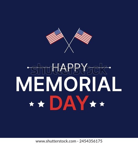 Memorial Day social media or banner, American flag with soldier vector icon