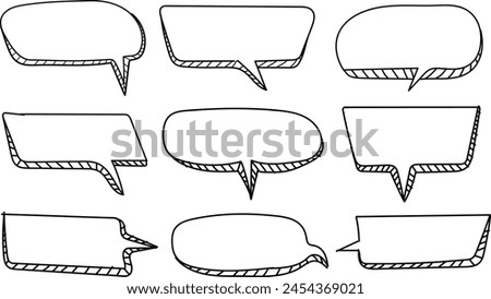 Hand drawn set of speech bubbles
