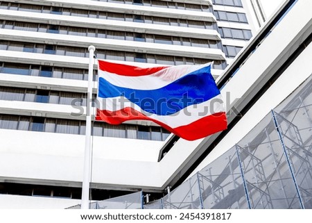 Thailand Flag. National flag of Thailand waving on a wind. Dynamic fluttering