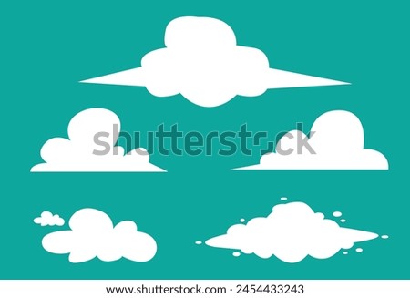 Set of Cartoon Clouds. Editable Clip Art.