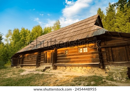Museum of national architecture in Pirogovo in a beautiful summer day, Kiev, Ukraine Royalty-Free Stock Photo #2454448955