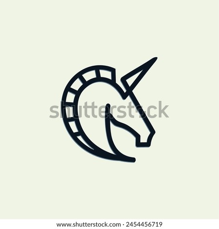 line art unicorn head logo