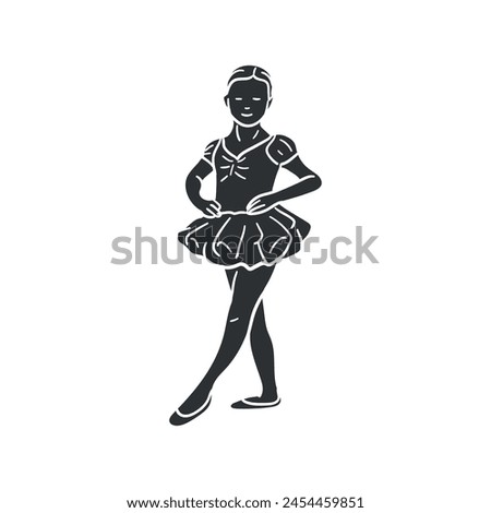 Ballerina Icon Silhouette Illustration. Ballet Vector Graphic Pictogram Symbol Clip Art. Doodle Sketch Black Sign.