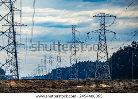 high voltage post High voltage tower sky background. High voltage tower sky background. Royalty-Free Stock Photo #2454488865
