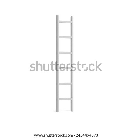 White wooden ladder isolated on white background. 3d illustration.