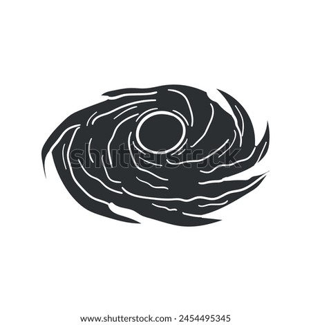 Black Hole Icon Silhouette Illustration. Astronomical Vector Graphic Pictogram Symbol Clip Art. Doodle Sketch Black Sign.