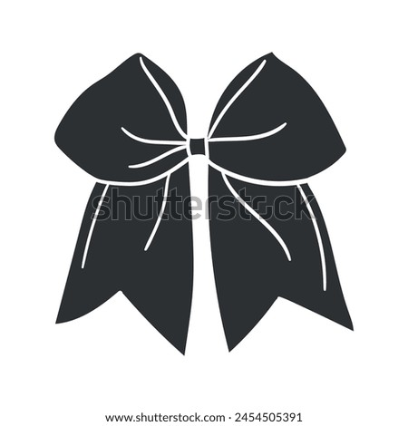Bow Icon Silhouette Illustration. Ribbon Vector Graphic Pictogram Symbol Clip Art. Doodle Sketch Black Sign.