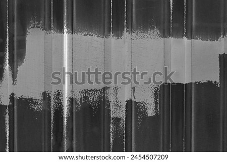 Gray paint brush strokes abstract design metallic dark black fence texture space text blank background empty sample.