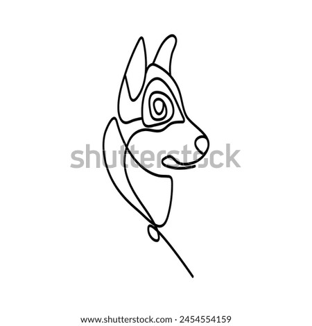 continuous one single  line art drawing of happy pet lover with dog.