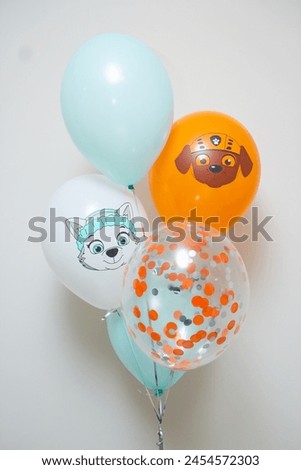 balloons with puppies for children's birthday