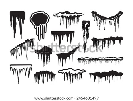 Icicle Graphic Set vector for print, Icicle Graphic Set clipart, Icicle Graphic Set vector illustration Royalty-Free Stock Photo #2454601499