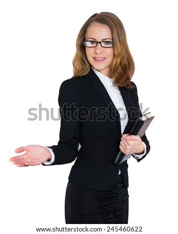 business woman on an isolated white background, which shows that