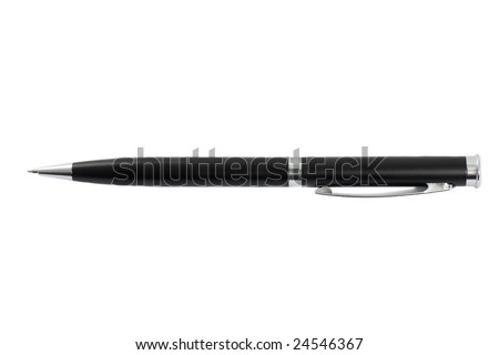Black metallic pen isolated on white