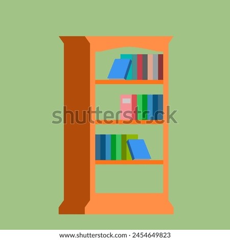 Illustration vector of lined bookshelves good for design and etc