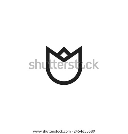 Logo flower rose line black minimalist with blank background