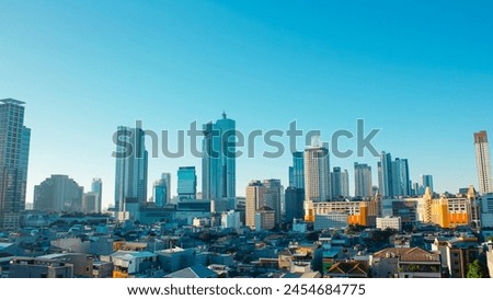 Jakarta city view. tall buildings in the very dense city of Jakarta. portrait of urbanization in the city of Jakarta.
