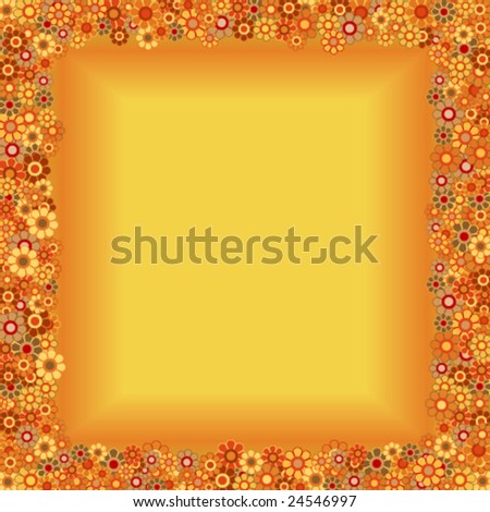 Floral frame, background with clipping mask, editable