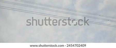 Cable, Electric Wire, Power Pole With Blue Sky Background Size For Cover Page