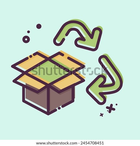 Icon Carboard Recycling. related to Recycling symbol. MBE style. simple design illustration
