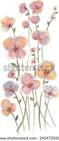 Watercolor flower isolated vector and illustration