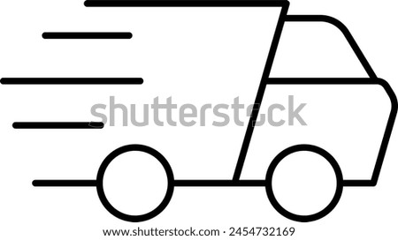 Truck Fast Shipping icon thin
