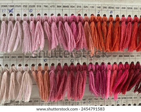 Yarn thread color swatches card