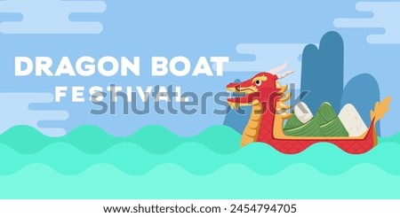 dragon boat festival horizontal banner illustration