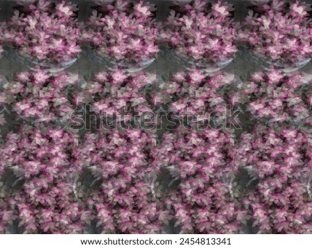 Over layers picture of pink flower in round shape
