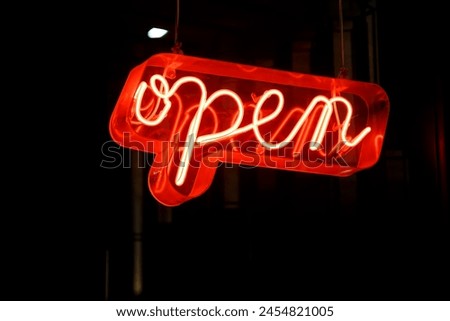 Open neon sign in Buenos Aires
