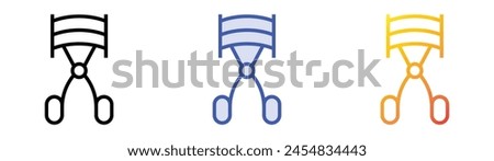 curler icon. Linear, Blue Fill and Gradient Style Design Isolated On White Background