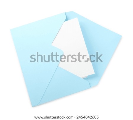 One letter envelope with card isolated on white